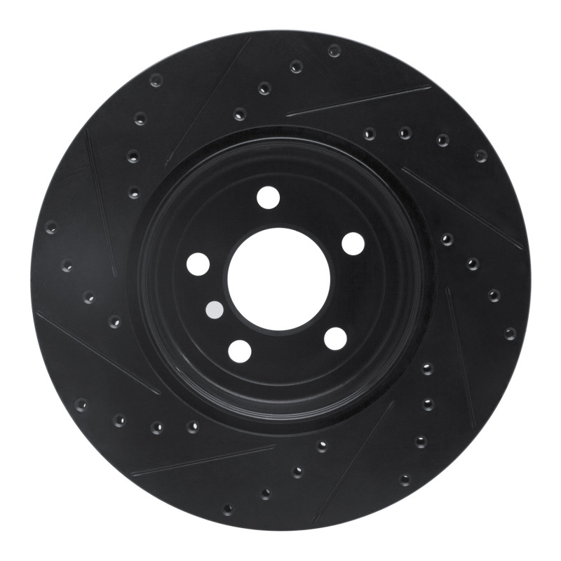 BMW 428I xDrive Brake Rotor (1) - Rear Right - R1 Concepts - Drilled & Slotted - Black - `13-`21